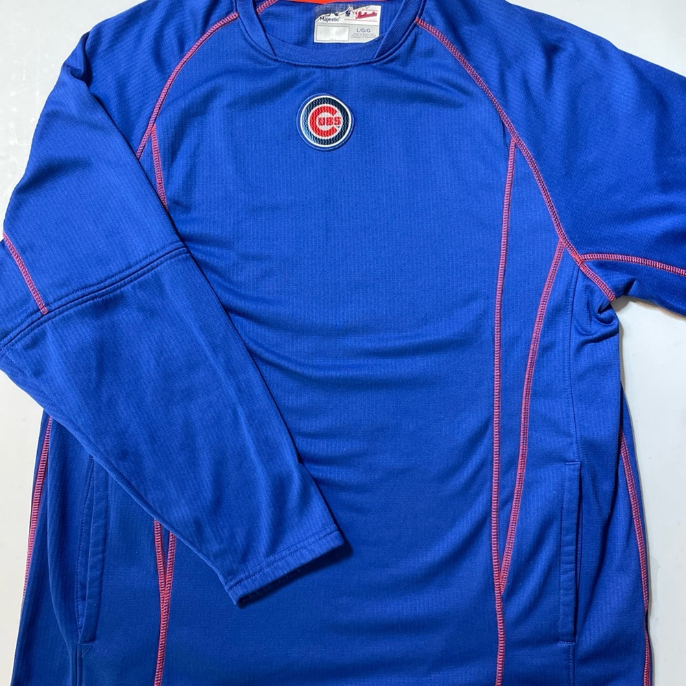 Chicago Cubs Majestic Pullover Mens Large MLB Baseball Pullover